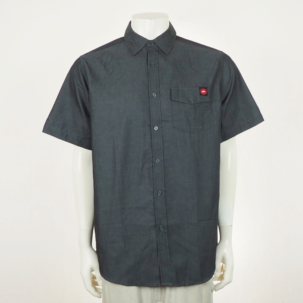 Pizza Hut Button Down Shirt Mens Medium Black Employee Uniform Delivery Driver